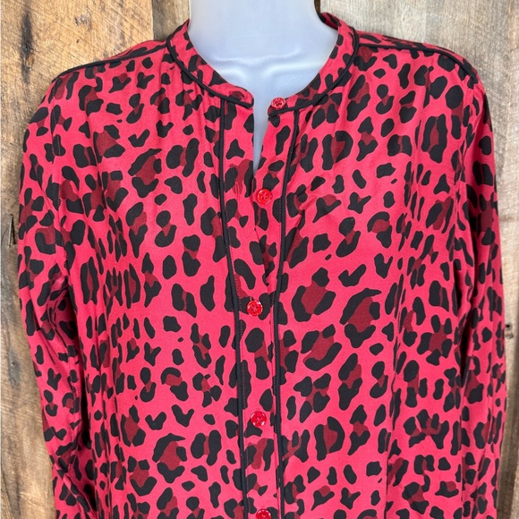 Rails Lillian Red Leopard Blouse - size XSmall - Picture 4 of 12